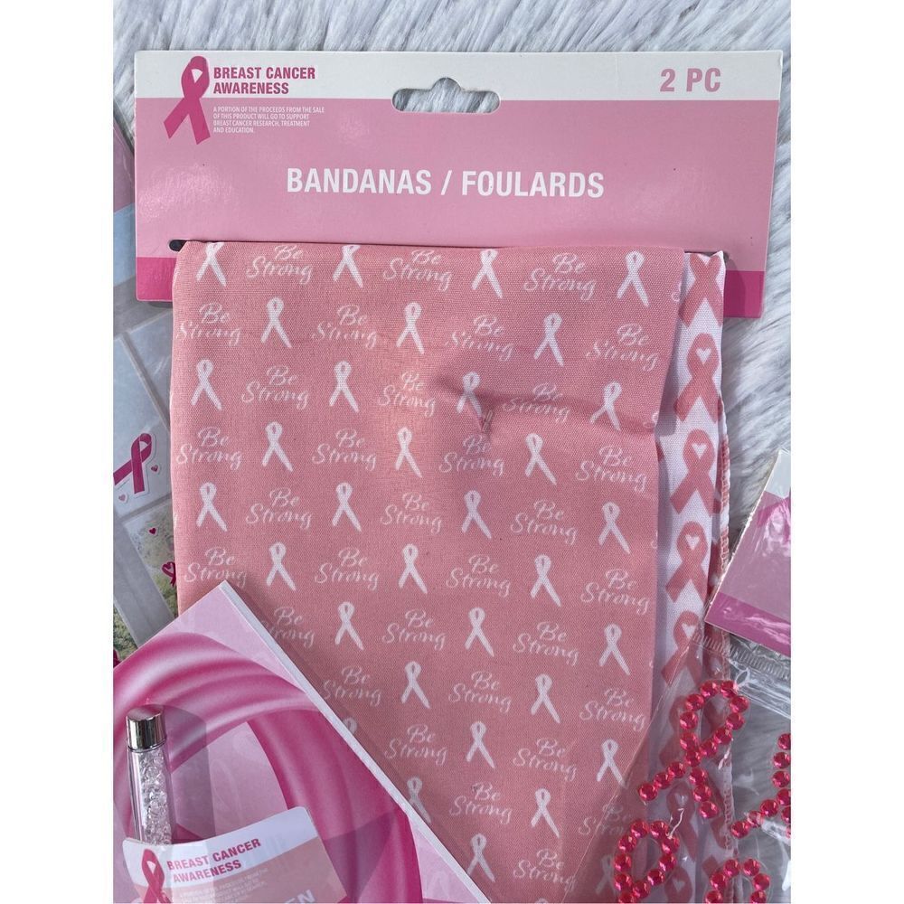 NWT 8 PC Breast Cancer Awareness Pen Socks Scarves Bandanna Set - Picture 5 of 9